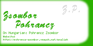 zsombor pohrancz business card
